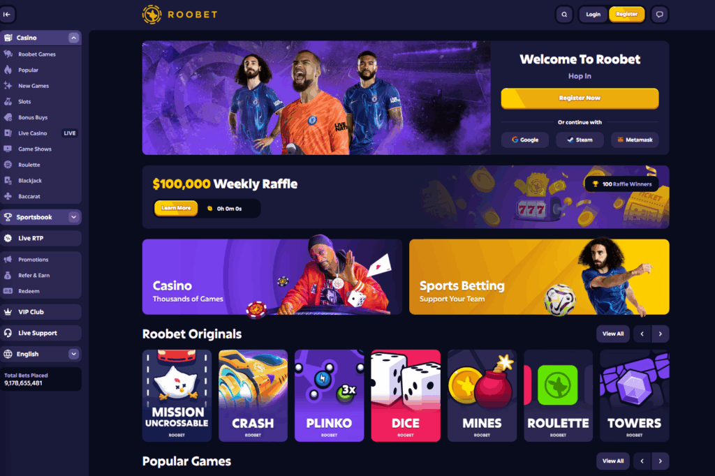 Roobet Dashboard