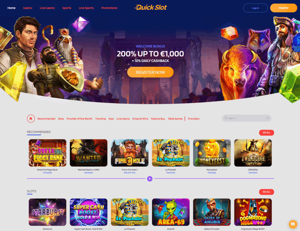 Quick Slot Dashboard